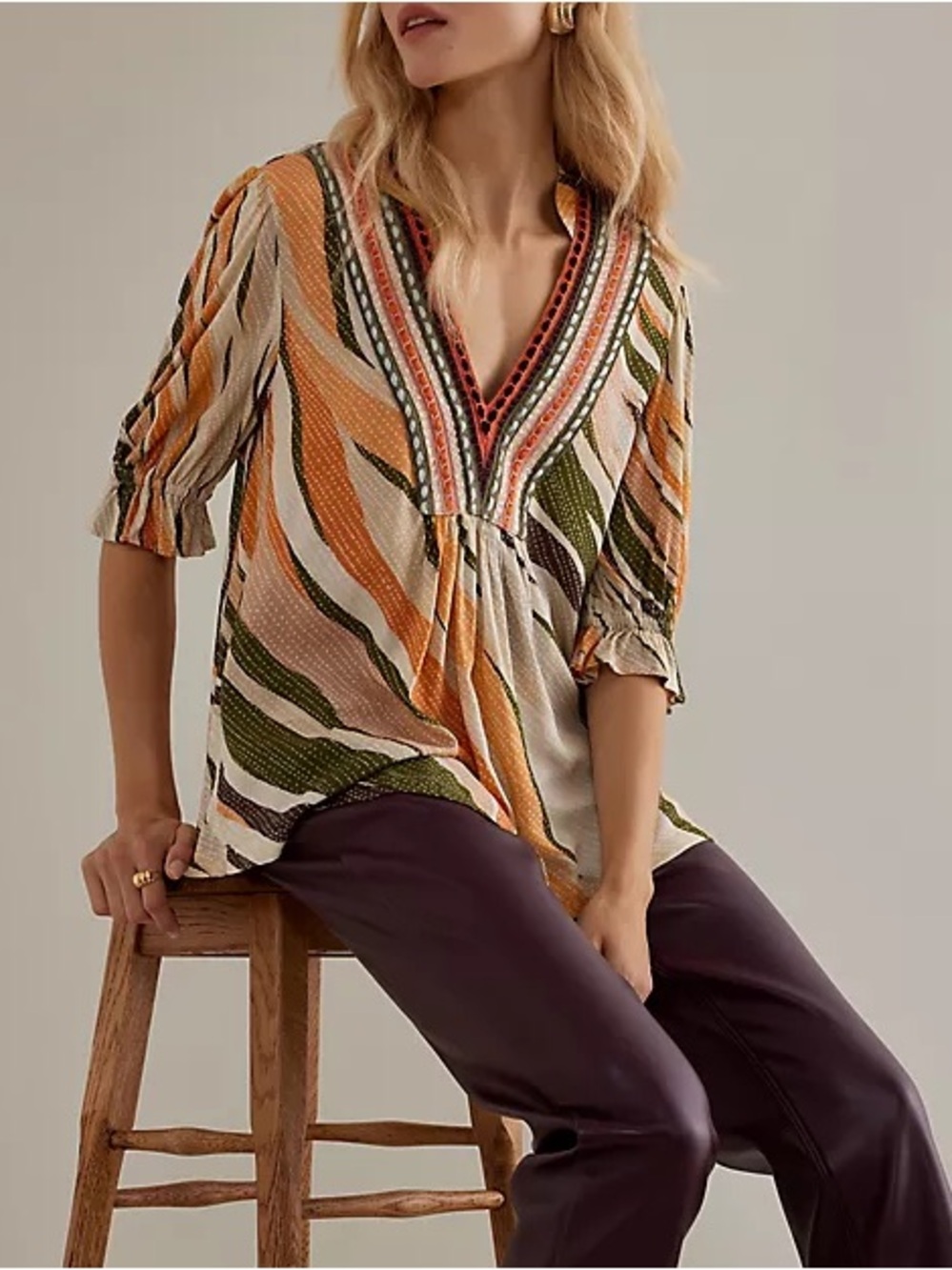 Anthropologie Bl-nk Stephanie Bohemian Top